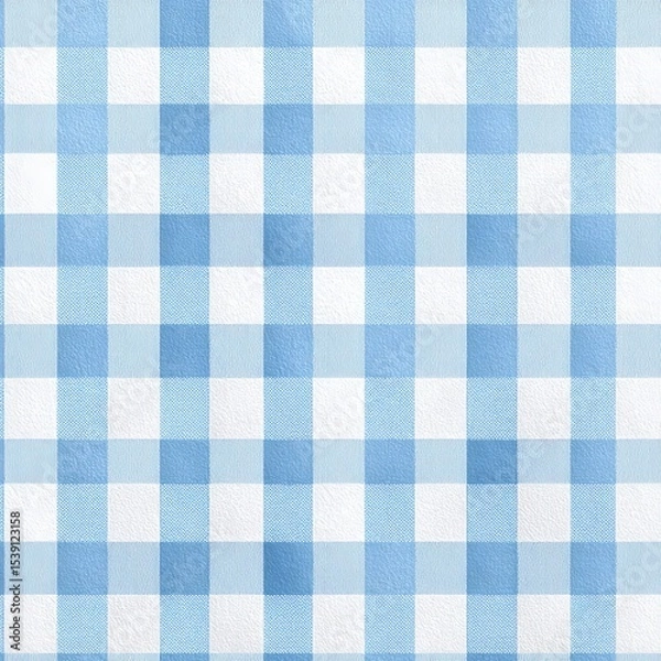 Fototapeta Seamless pastel blue gingham pattern – soft retro checks in a high-res repeat grid for wallpaper, fabric, or digital scrapbook paper