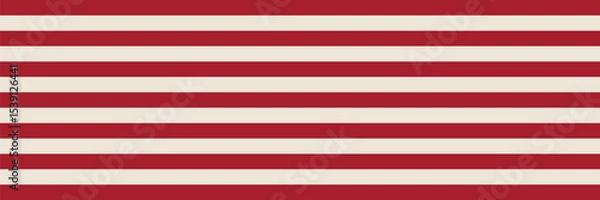 Fototapeta Seamless horizontal pattern of alternating red and beige stripes. Flat vector template for textile, wallpaper, or banner design