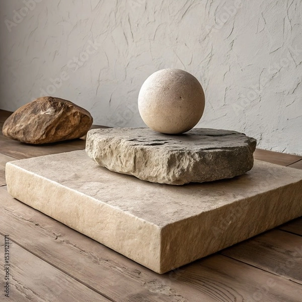 Fototapeta Harmony in Stone A Study of Texture and Form Composition