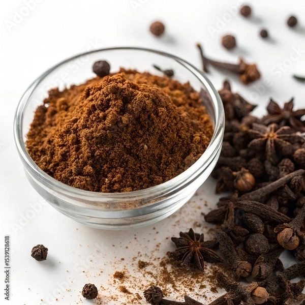 Fototapeta Aromatic Spices Ground in a Glass Bowl for Culinary Applications