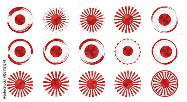 Fototapeta Japanese Flag Sun Design Elements  High-Resolution Vector Graphics for Design Projects