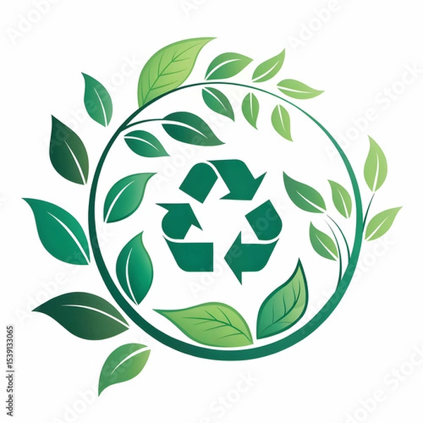 Fototapeta Ecosystem Illustration | Nature Environment Concept, Sustainable Ecology Design, Wildlife and Forest Habitat, Biodiversity and Green Planet Artwork