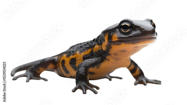 Obraz Amphibian common toad isolated on white background