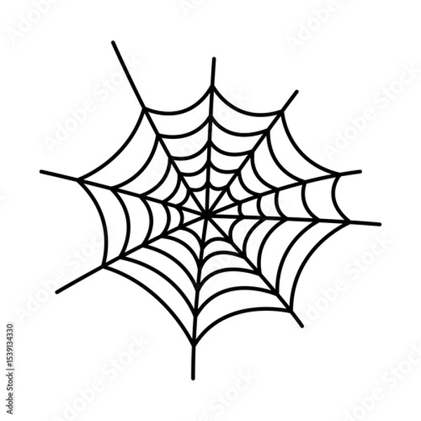 Obraz Spider web icon. Black outline linear silhouette. Editable strokes. Front view. Vector simple flat graphic illustration. Isolated object on white background. Isolate.