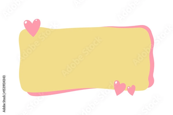 Obraz Rectangular frame with hearts. Colored silhouette. Horizontal front view. Vector simple flat graphic hand drawn illustration. Isolated object on white background. Isolate.