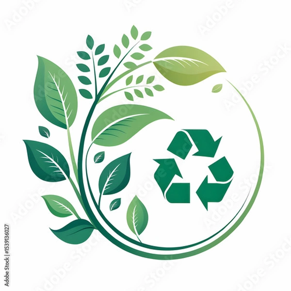 Fototapeta Ecosystem Illustration | Nature Environment Concept, Sustainable Ecology Design, Wildlife and Forest Habitat, Biodiversity and Green Planet Artwork