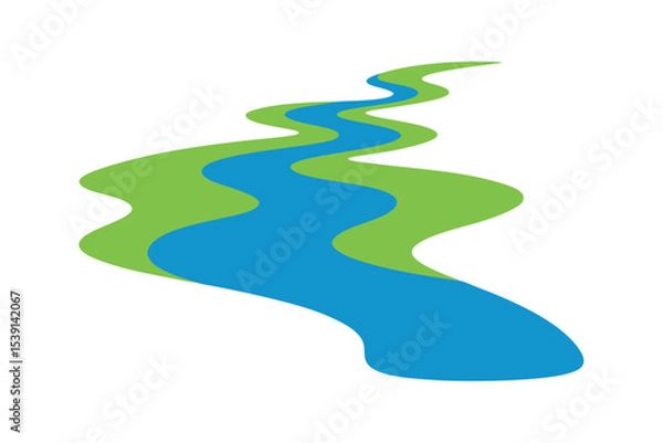 Obraz flat color river flowing