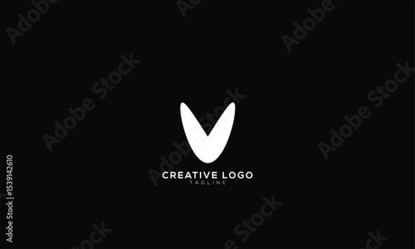 Fototapeta V VU UV Abstract initial monogram letter alphabet logo design