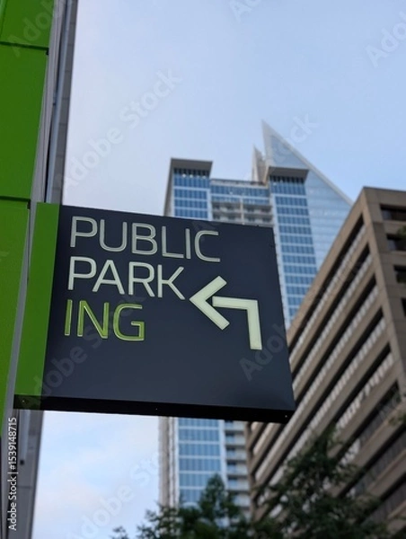 Obraz Parking garage entrance and sign
