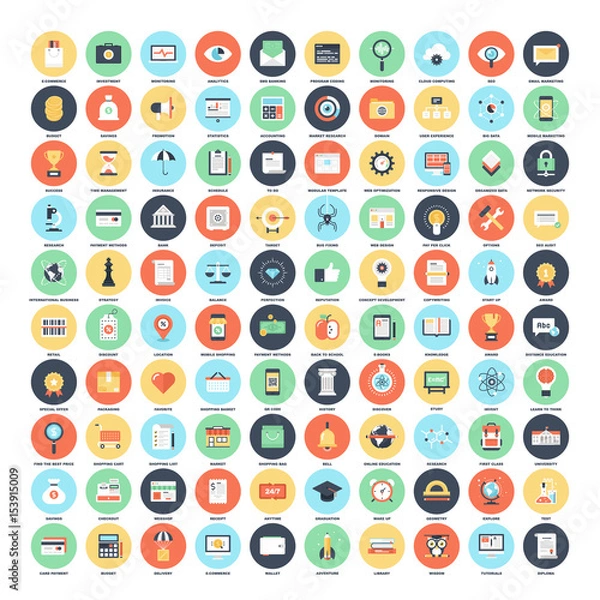 Fototapeta Flat Web Icons