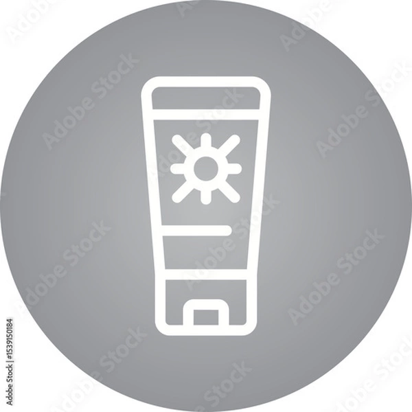 Fototapeta Sunscreen single icon vector illustration