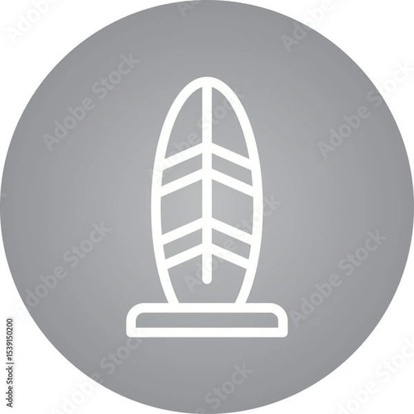 Fototapeta Surfboard single icon vector illustration