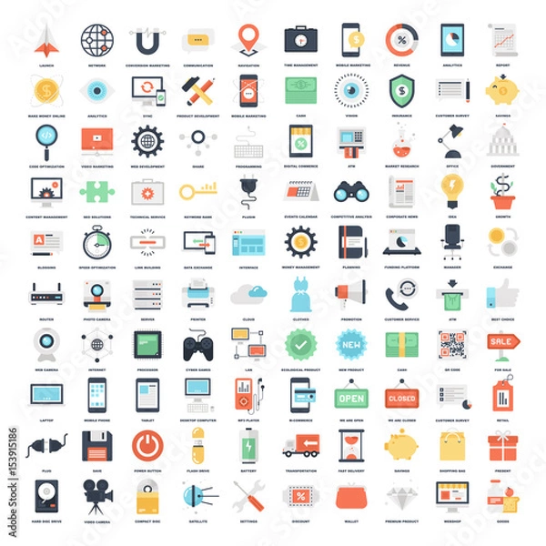 Obraz Flat Web Icons
