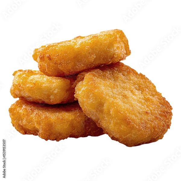 Fototapeta Chicken nuggets isolated on transparent background