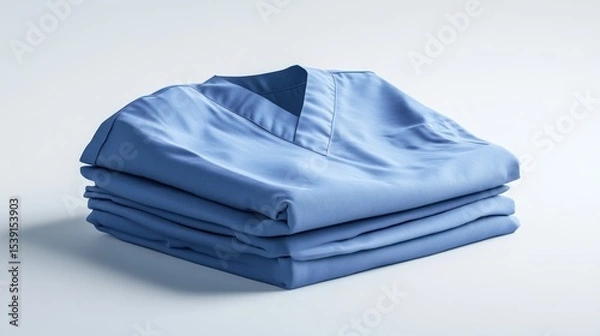 Fototapeta Stack of blue scrubs