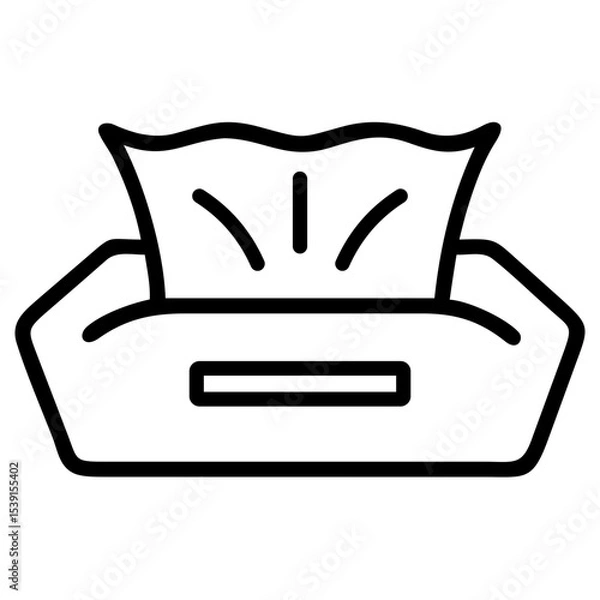 Fototapeta Simple outline icon of container of wet wipes in minimalistic style