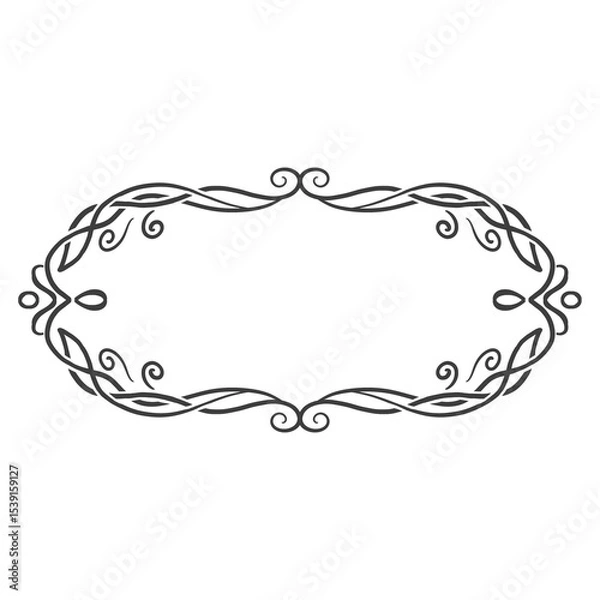 Obraz decorative frame with floral ornament transparent background 