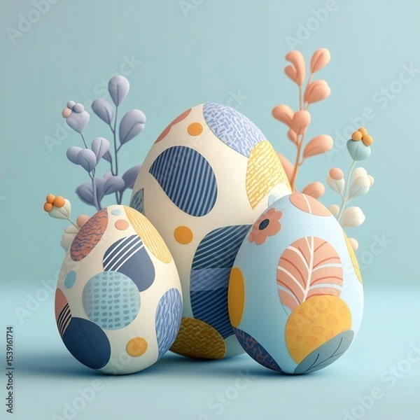 Obraz Creative Easter Egg Decoration with Modern Patterns