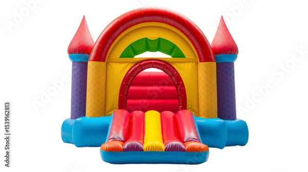 Fototapeta Photo of bouncy castle isolated on transparent background