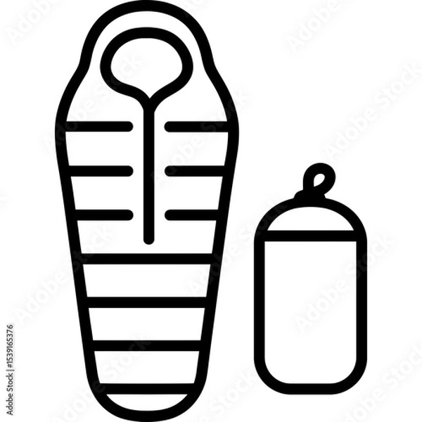 Fototapeta Sleeping bag outline icon vector