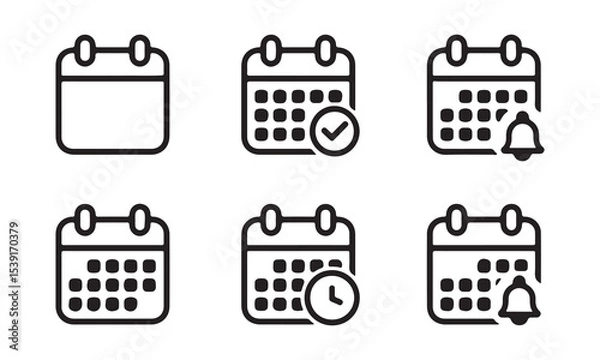 Obraz Calendar icons set schedule reminder appointment