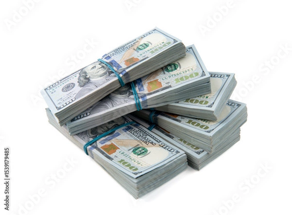 Obraz American dollars on white background