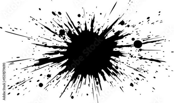 Fototapeta abstract black paint and ink splatter