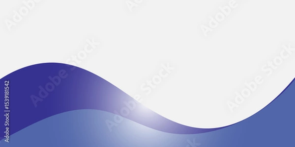 Obraz "Abstract modern wave background with smooth blue gradient curves and glossy light reflection. Minimalist design perfect for presentations, banners, websites, or business templates, illustration"