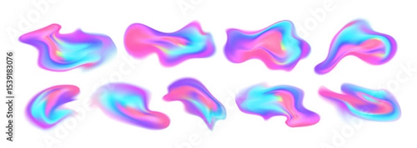 Fototapeta Abstract Fluid Shape Colorful Illustration For Modern Design And Background. Abstract flowing shapes with vibrant neon colors, evoking energy and creativity