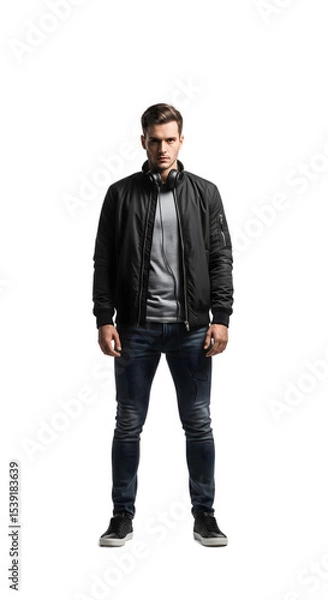 Fototapeta A young disk jockey