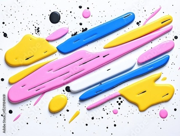 Fototapeta Abstract colorful paint splatter art