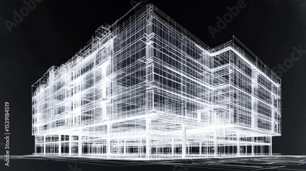 Obraz Architectural model of a modern building.