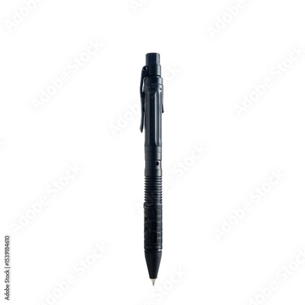 Fototapeta Black Ballpoint Pen on a Plain Background for Writing and Drawing Needs on transparent background