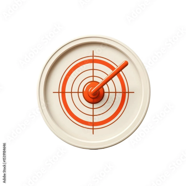 Fototapeta Target Symbol with Orange Pointer on a Circular Background for Precision and Focus on transparent background