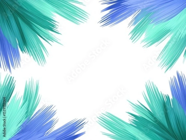 Fototapeta Teal and Blue Abstract Frame