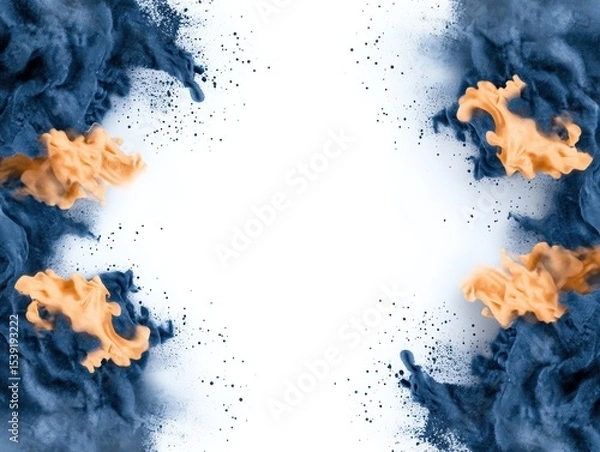 Fototapeta Abstract Ink Blot Art on White Background