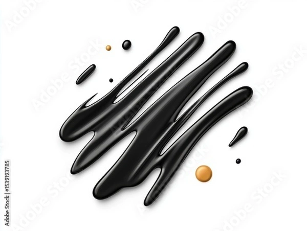 Fototapeta Abstract Black and Gold Liquid Splashes