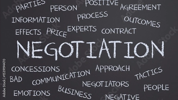 Fototapeta Seamless vector illustration of a business word cloud concept, perfect for marketing and management backdrops