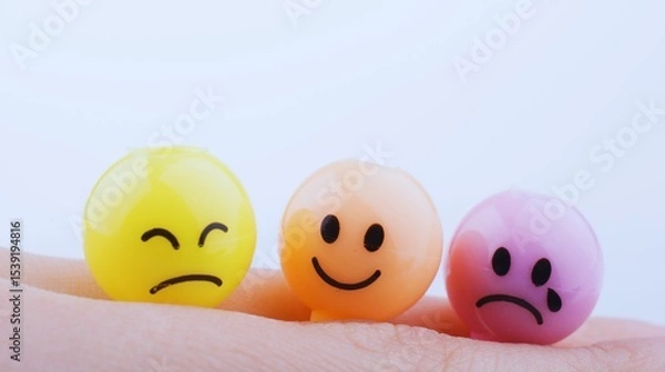 Fototapeta Happy smiling Easter eggs in a row, isolated on white, radiate funny chicken happiness