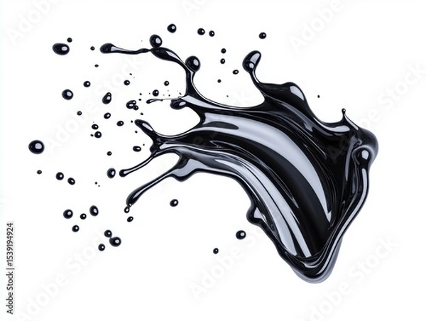Fototapeta Dark liquid splash on white background (1)