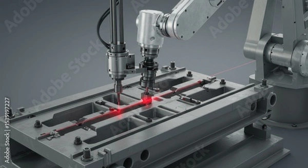 Fototapeta Automated manufacturing process closeup