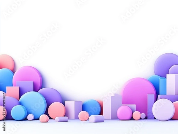 Fototapeta Abstract geometric shapes in pastel colors
