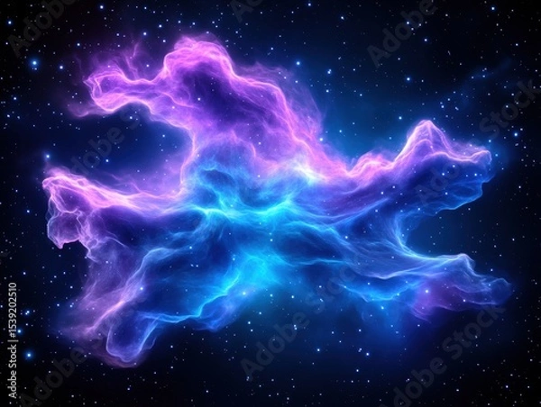 Fototapeta Cosmic nebula, vibrant colors