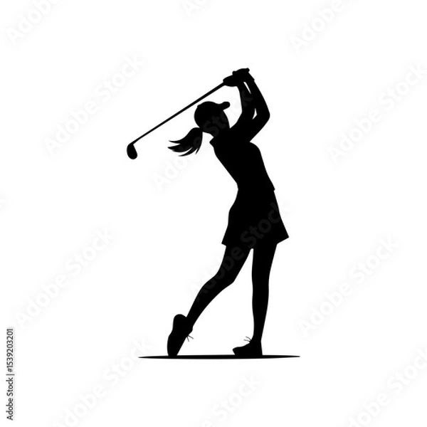 Obraz golf player silhouette vector