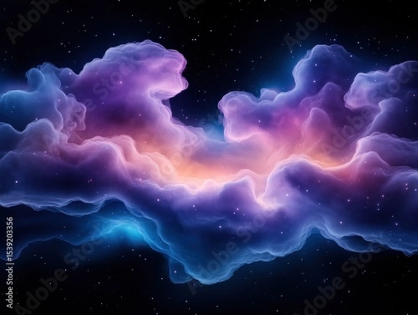 Fototapeta Abstract nebula swirls in cosmic colors