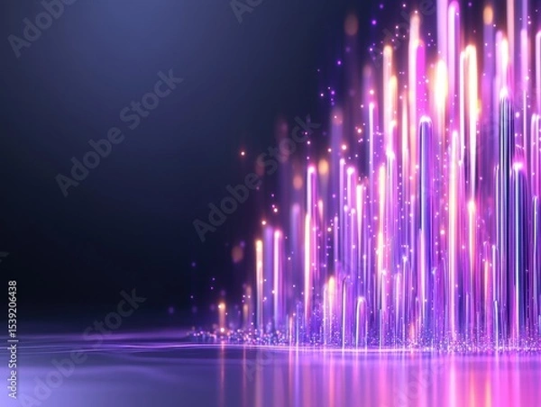 Fototapeta Abstract glowing vertical structures