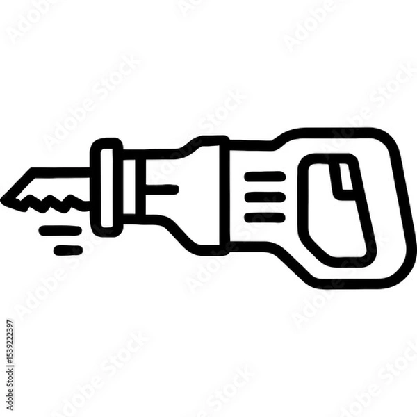Fototapeta Reciprocating saw outline icon vector