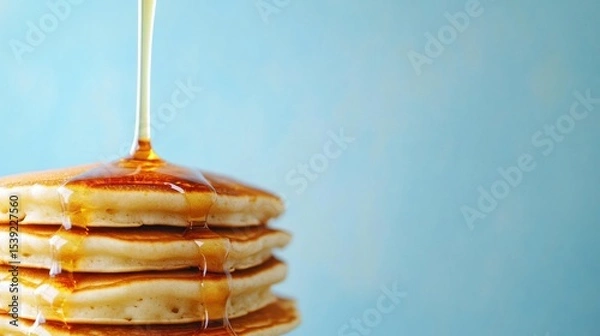 Obraz Stack of pancakes with syrup pouring