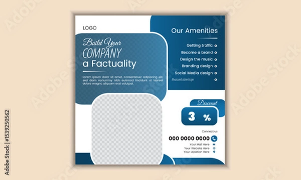 Obraz Creative Professional Social media post design with photo place holder