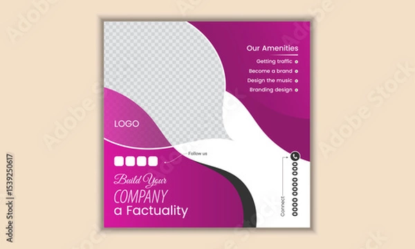 Obraz Creative Professional Social media post design with photo place holder